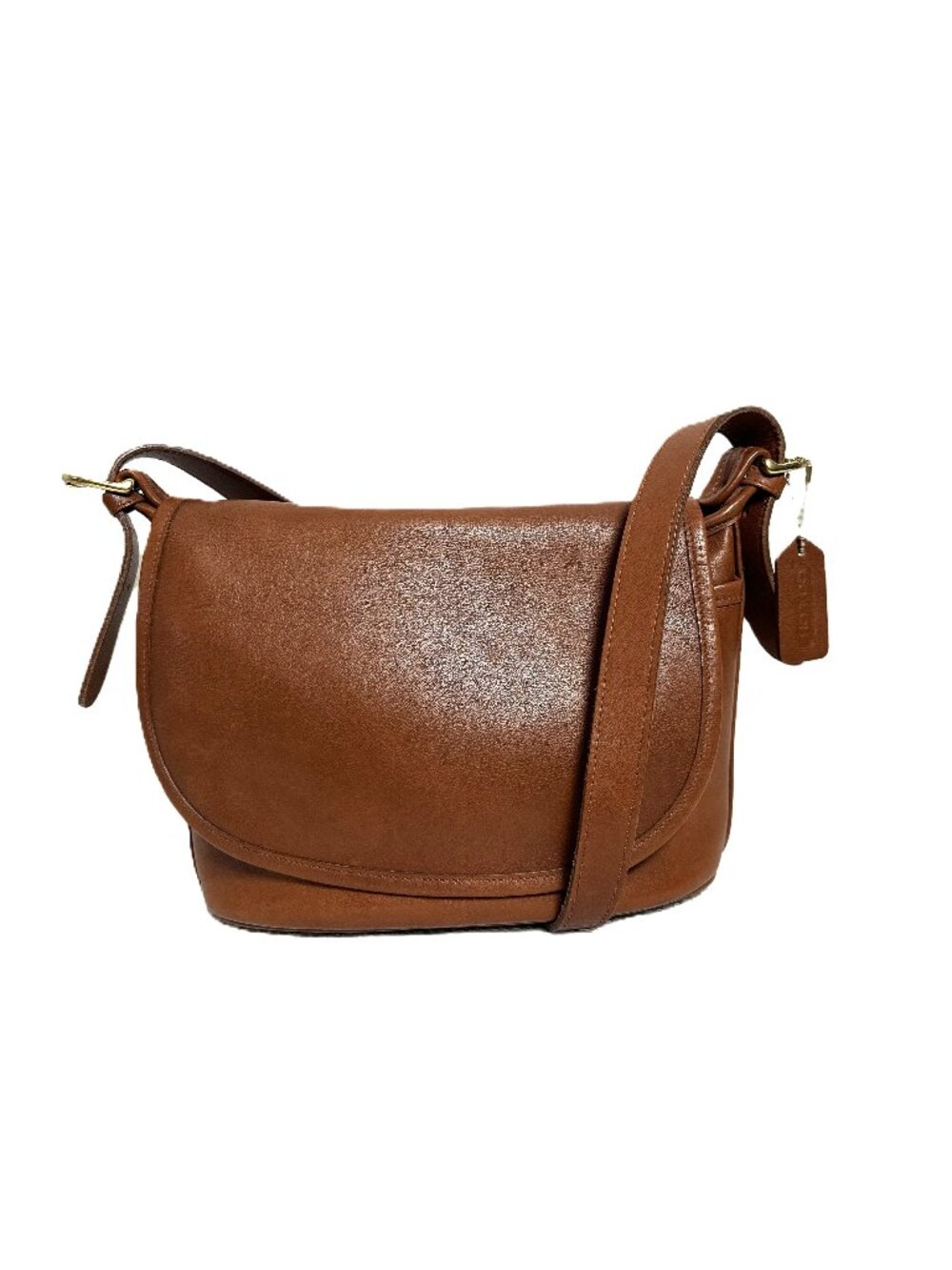 Vintage Coach 4150 Fletcher Saddle Bag Flap British Tan Brown Costa Rica 90s